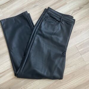 [LOFT] five pocket straight pants in faux leather
